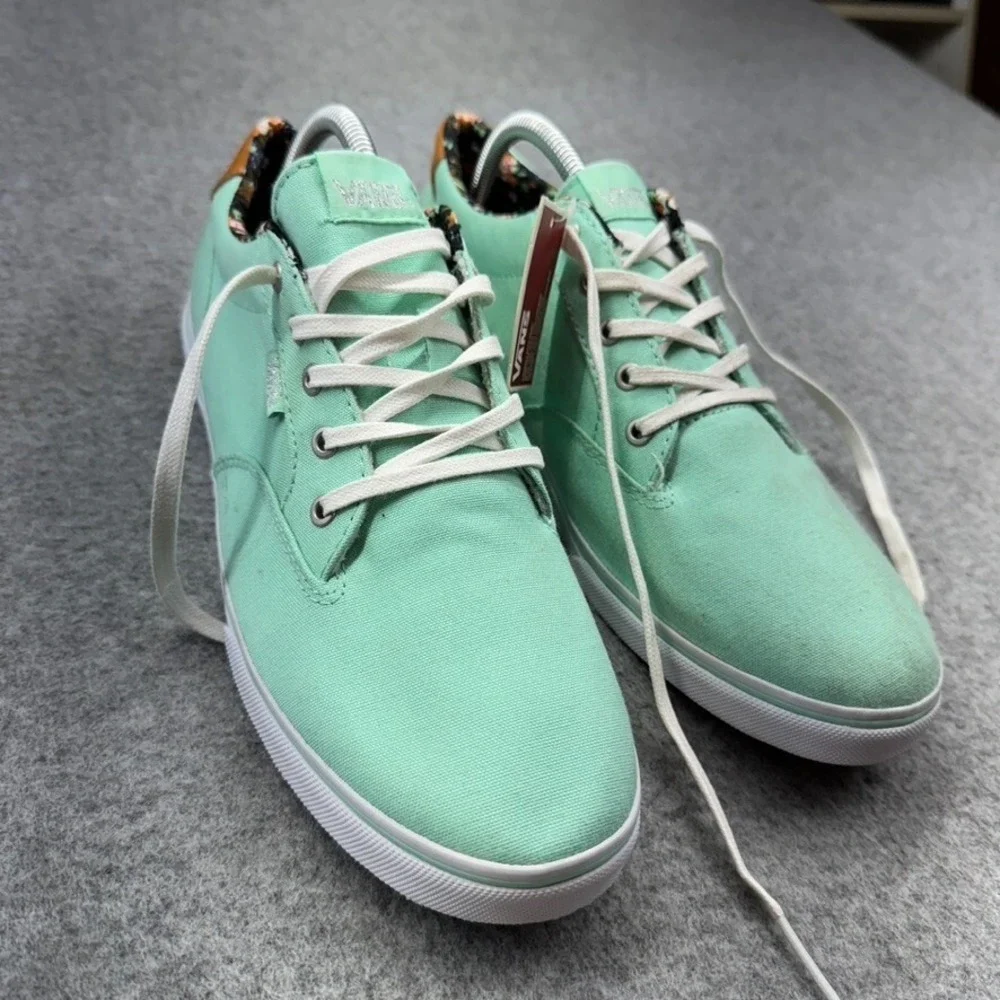 Vans Chauffeur SF Shoes 11 Mint Green Floral Canvas Boat Sneakers NWT Surf *READ